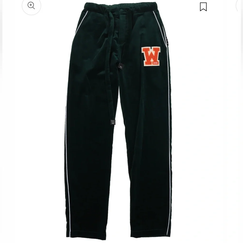 Off-White green Velvet Pajama Pants NWT